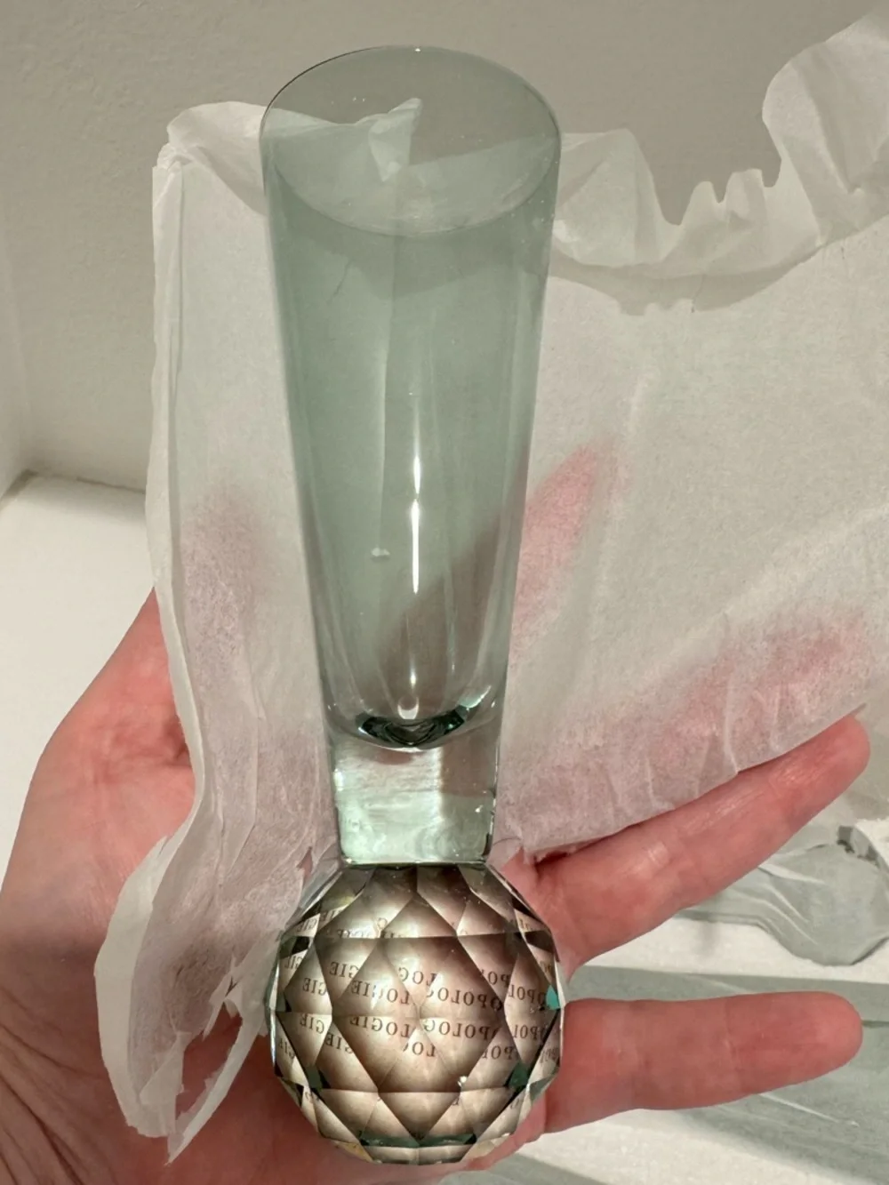Lilac Anthropologie Gemma faceted cut glass flutes set of 4